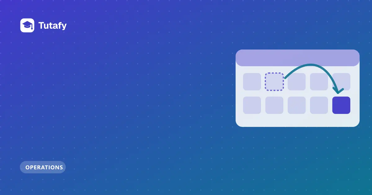 Illustration of a calendar with a lesson block moving to another day, for handling reschedule requests