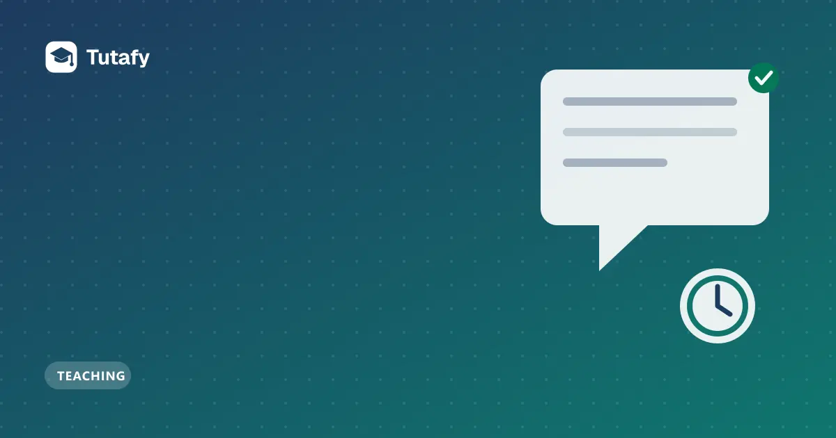 Illustration of a speech bubble with a timer and a check mark, for IELTS Speaking Part 2 topics