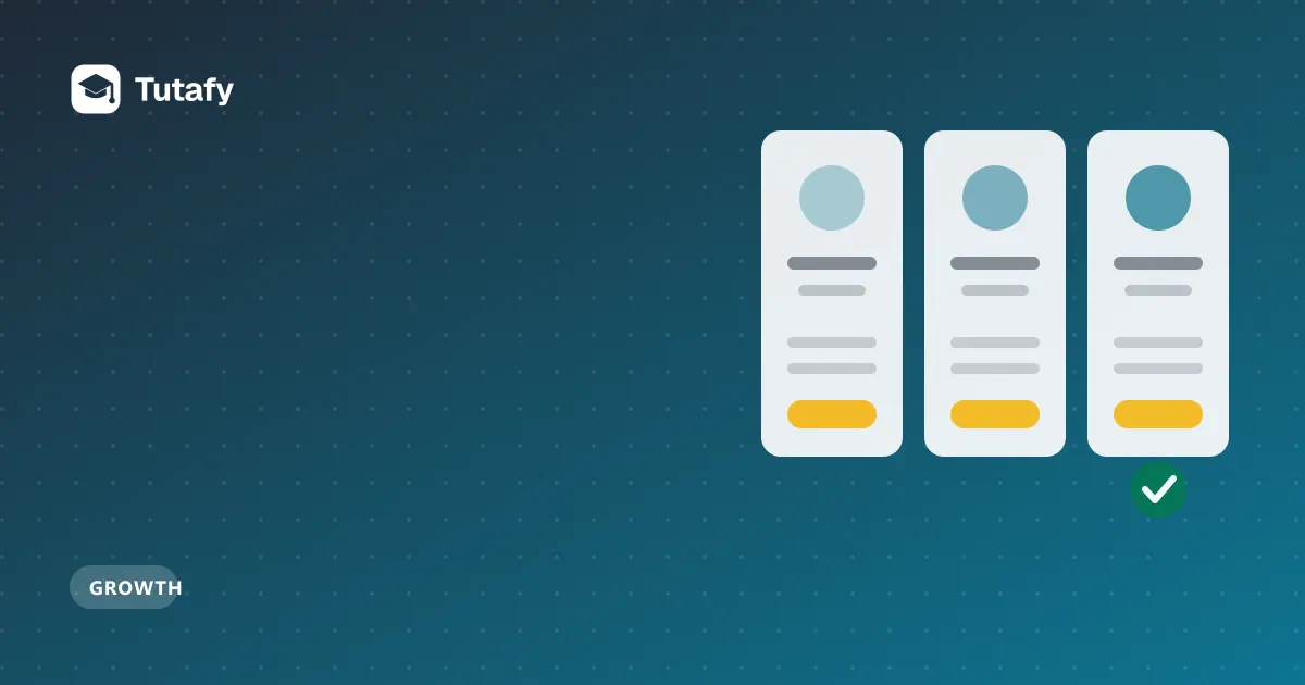 Illustration of three profile cards side by side with a check mark under one, for comparing Preply, italki and Wyzant